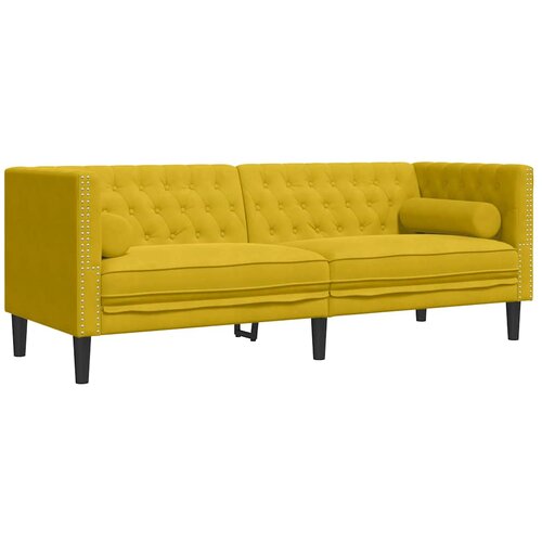  Chesterfield garnitura s jastucima, 2 dijela, žuti bar&amp;scaron;un Slike