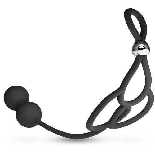 Rebel Triple Ball/Cock Ring with Anal Beads Black Cijene