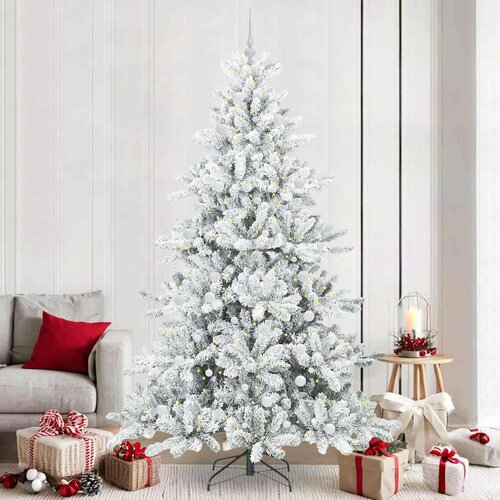 vidaXL Umjetno božićno drvce s nogom with LEDs s stalakom 240cm PVC Cijene