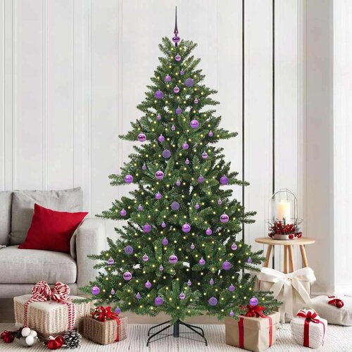 vidaXL Umjetno božićno drvce s nogom with LEDs s stalakom 210cm PVC Cene