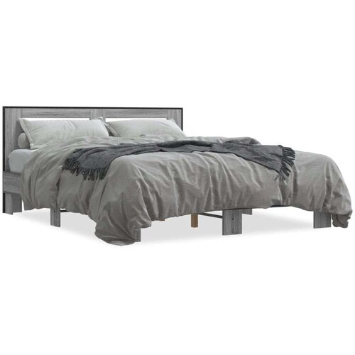  Okvir za krevet boja hrasta 150x200cm konstruirano drvo i metal Cijene