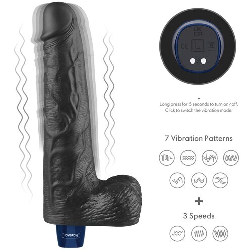 Lovetoy 2024 Vibracijski Penis Lovetoy Real Softee Black 10&amp;#039;&amp;#039; Slike