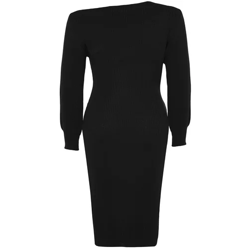 Trendyol Curve Plus Size Dress - Black - Asymmetric