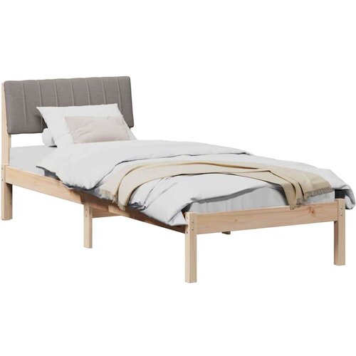  Okvir kreveta Smeđa i taupe 75 x 190 cm Masivna borovina Slike