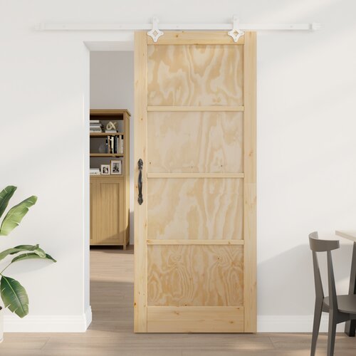 vidaXL Drsna vrata s kompletom opreme 86x211 cm iz masivnega borovega lesa, Notranja vrata 'ORKDAL'86x211x4 cm iz masivnega borovega lesa Cene