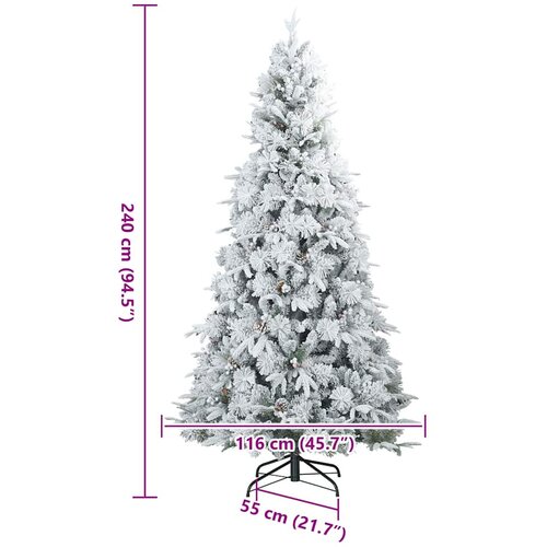  Umjetno Zglobno Božićno Drvo Snijeg Preplačeno Bijelo 240 cm Slike