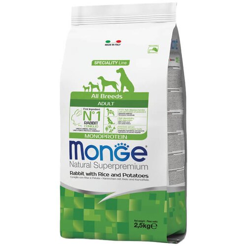 Monge hrana za odrasle pse svih rasa sa zečetinom, pirinčem i krompirom (2,5kg i 12kg) 2,5kg Slike