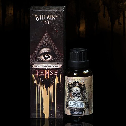 Villainy Ink blighted bone ochre (phase ii) | yellow ochre enamel | filter effect for miniature painting Cene