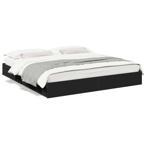  Okvir za krevet s ladicama crni 200x200 cm konstruirano drvo Cene