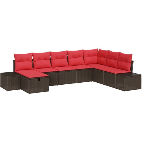 vidaXL Vrtna sedežna garnitura 8 pcs Rjava 55 x 62 x 69 cm Poly ratan, (5000020664) Cene