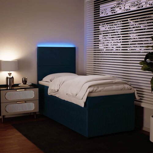 Box spring krevet s madracem plavi 90x190 cm bar&amp;scaron;unasti Slike