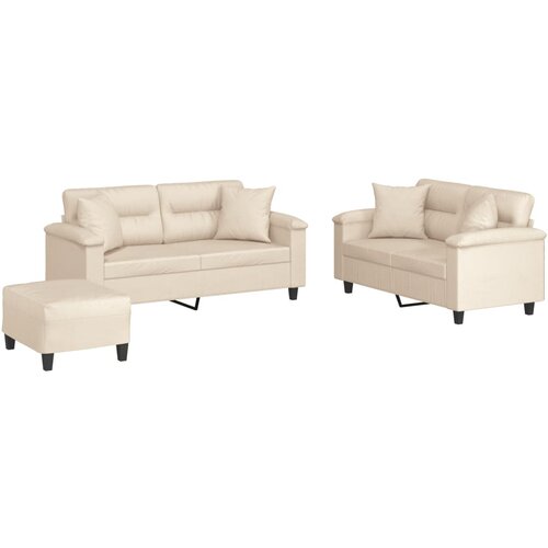 vidaXL 3-dijelni set sofa s jastucima bež od mikrovlakana Cene