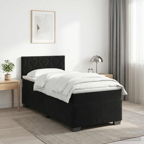 Boxspring krevet s madracem Crna 80 x 200 cm Baršun Cene
