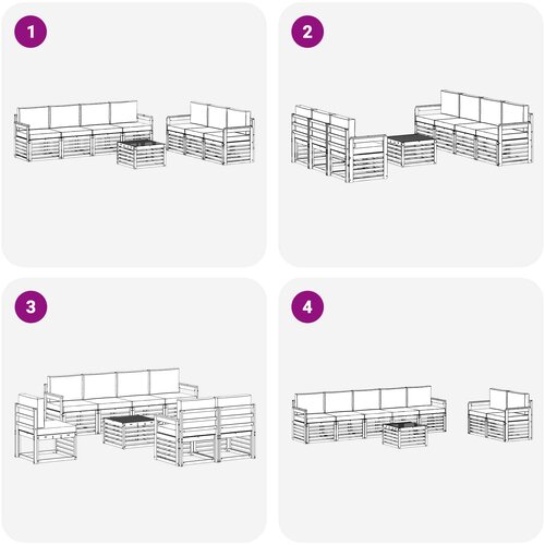  Setovi sofa 8 kom. Bijela i antracit Poliester Slike
