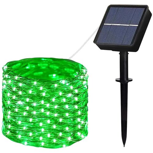  novogodi&amp;scaron;nje solarne lampice zelene 10 metara Slike