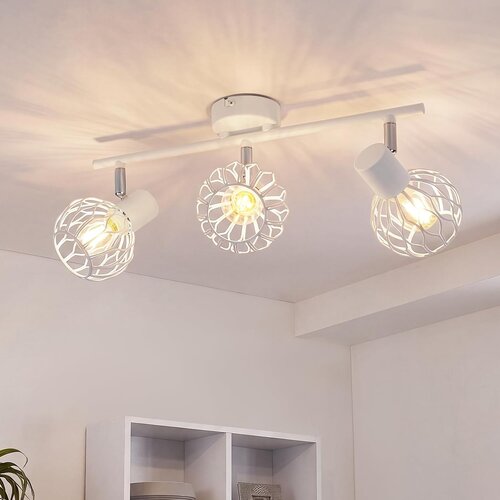Nettlife stropna svetilka s tremi LED-lučmi (bela) &ndash; kovinska kuhinjska svetilka E14 | 350&deg; nastavljiva stropna svetilka (žarnica ni priložena), (5000491388) Cene