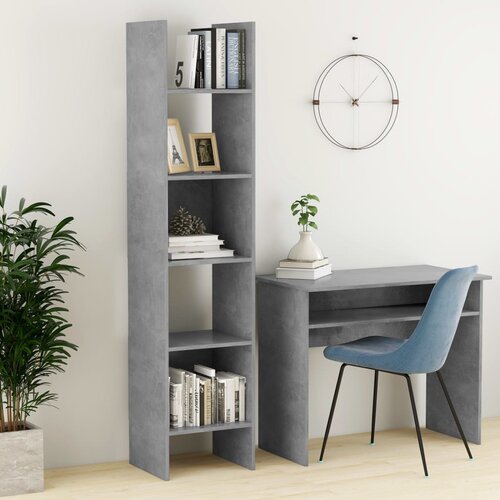 Furnova Knjižna omara betonsko siva 40x35x180 cm iverna plo&amp;scaron;ča, (21932735) Slike