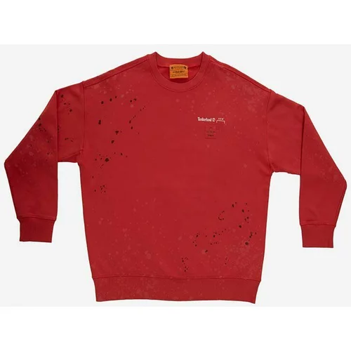 A-COLD-WALL* Bombažen pulover x Timberland moški, rdeča barva