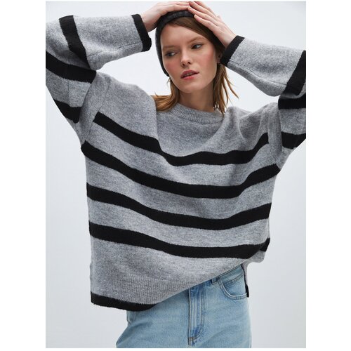 LC Waikiki Crew Neck Striped Long Sleeve Oversize Women's Knitwear Sweater Cene