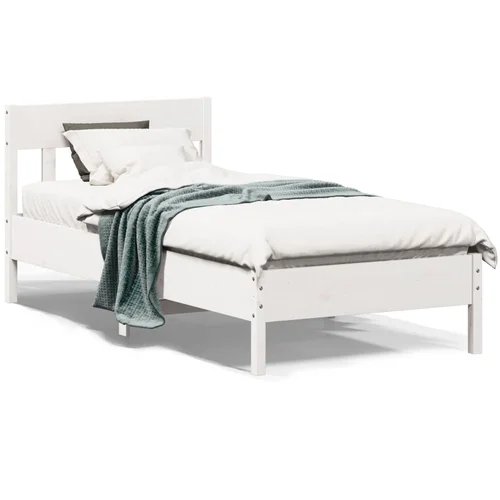 Furnova Posteljni okvir brez vzmetnice bel 75x190 cm trdna borovina, (21935292)