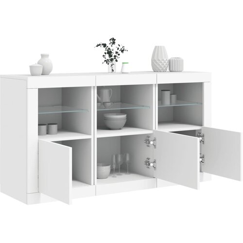  Komoda s LED svjetlima bijela 123 x 37 x 67 cm Cijene