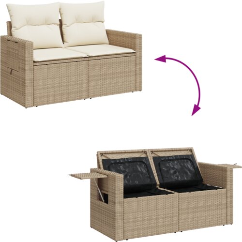 vidaXL 12 Piece Garden Sofa Set with Cushions Bež Poly Ratan Acacia Cene
