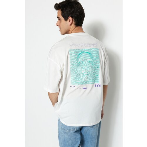 Trendyol T-Shirt - Ecru - Oversize Slike