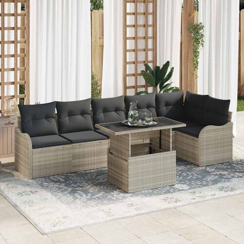  Set sofe s jastukom 7 pcs Svjetlosiva Poli ratan Cijene