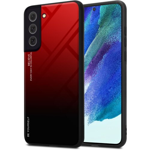 Cadorabo Ohi&amp;scaron;je, združljiv s Samsungom v rdeči barvi - črni - dvobarvni za&amp;scaron;čitni pokrov iz silikona TPU in hrbta iz kaljenega stekla, (20591029) Slike