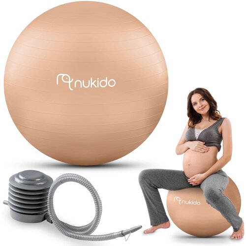 Nukido Ergonomic 65 cm Pregnancy Aerobics Ball with Anti-Burst Technology - Beige NS-951, (21740566) Cene