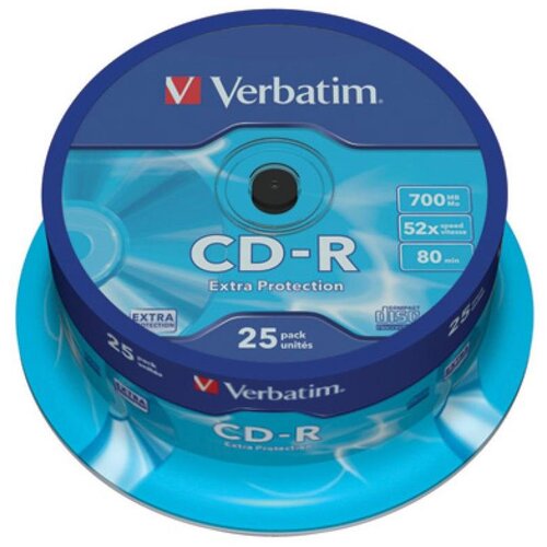 Verbatim DATA LIFE CDR80 52X 25/1 prazni CD mediji, (346197) Slike
