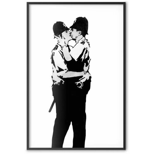  Plakat - Kissing Coppers 29.7x42 Crni okvir Cijene