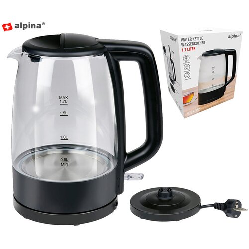 Alpina Grelnik vode KETTLE, 1,7 l, 2200 W, LED indikator, črn, (5000470418) Cene