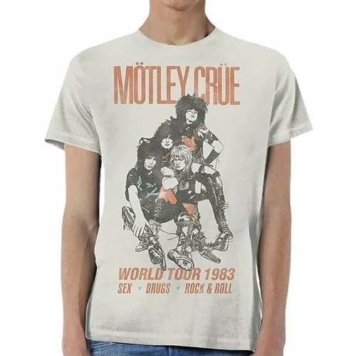 Motley Crue Košulja Unisex Tee World Tour Vintage White S