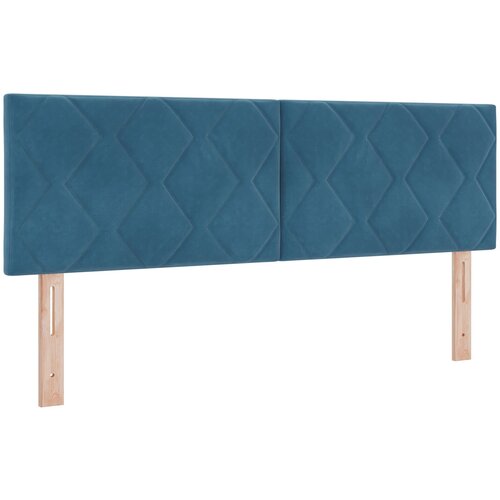 vidaXL Vzglavje dizajn z diamantskimi bloki temno modro 140 cm žamet, (22053347) Cene