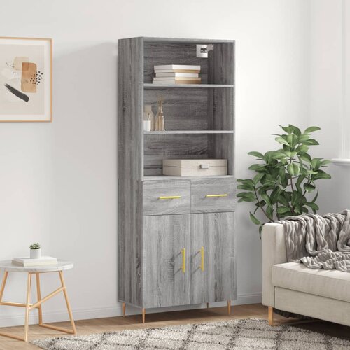 vidaXL Visoka komoda siva sonome 69 5x34x180 cm od konstruiranog drva Cene