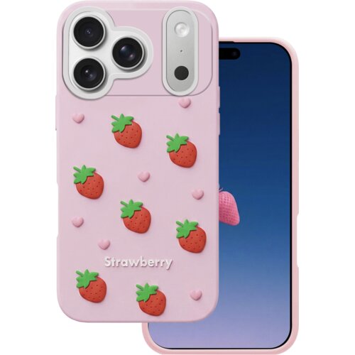Onasi Jagoda silikonski ovitek za iPhone 17 Pro - roza Cene