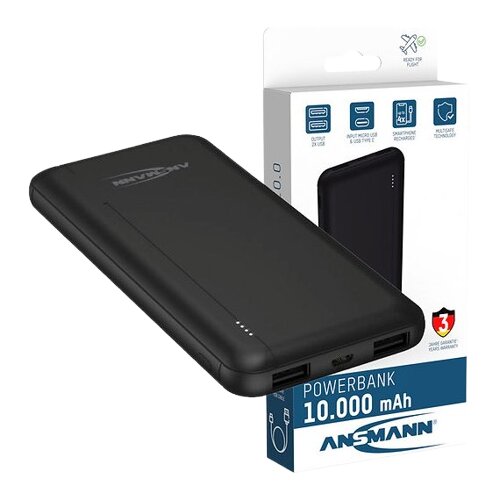 Ansmann Eksterna baterija 10000 mAh PB212, Crna Slike