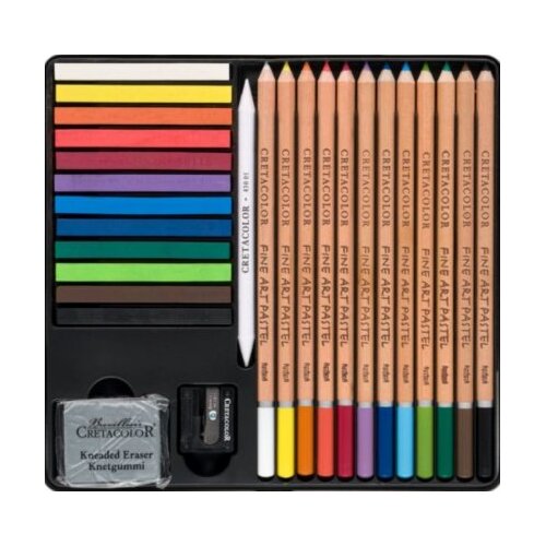  Umjetnički kpl za crtanje Cretacolor The pastel basic paket 27 kom u metalnoj kutiji Slike