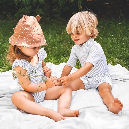 Liewood dječji kombinezon za kupanje s rukavima max seersucker sea blue Slike