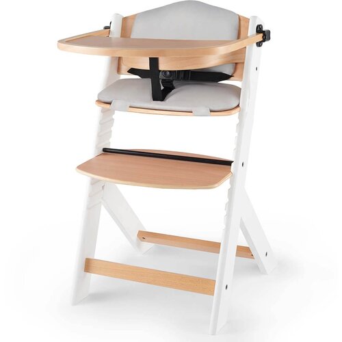 Kinderkraft otroški stol za hranjenje enock™ wood and white z blazino grey Cene