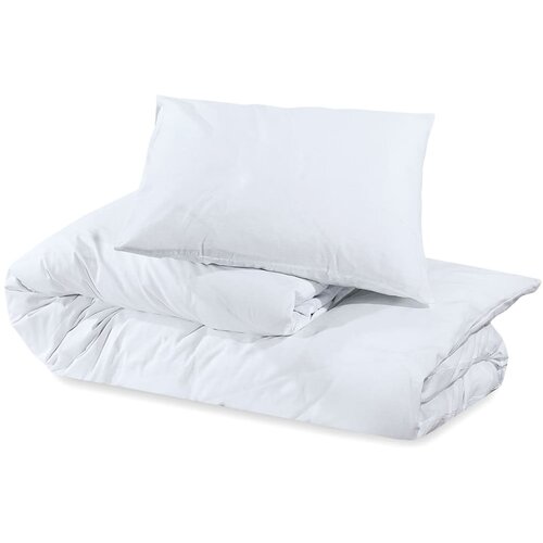  Set posteljine za poplun bijeli 155x220 cm lagana mikrovlakna Slike