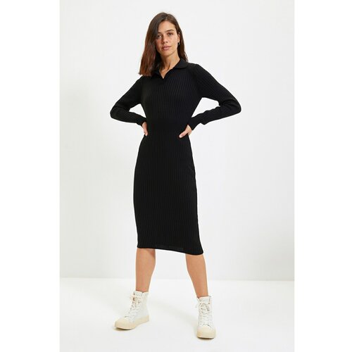 Trendyol black Polo Neck Sweater Dress Slike