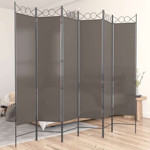 Sobna pregrada s 6 panela antracit 240x200 cm od tkanine Slike