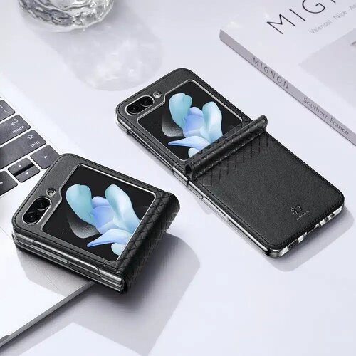 Dux ducis Bril - usnjena torbica za Samsung Galaxy Z Flip5 5G črna Slike
