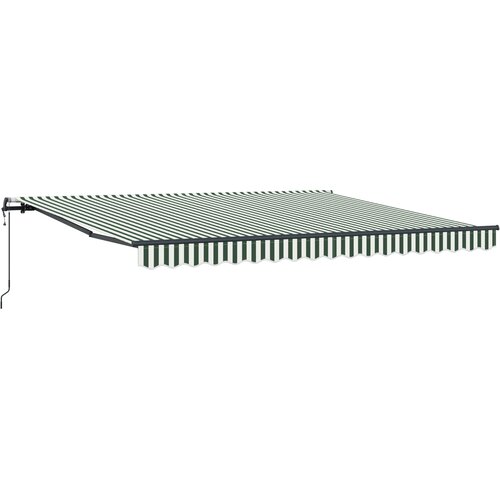 VidaXL Avtomatska retraktibilna tenda Zelena in bela 400x350 cm, Zamenjava tkanine tende za okvir 4x3,5 m Zelena in bela Slike