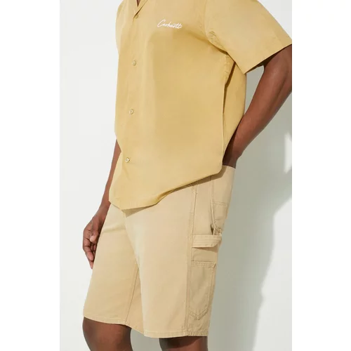 Carhartt WIP Pamučne kratke hlače Single Knee Short boja: bež, I027942.1YH3K