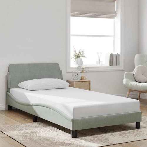  Okvir za krevet Dover svjetlosivi 100x190 cm bar&amp;scaron;unasti Slike