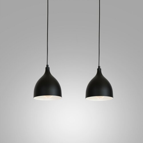  Luster na sajli NOAK 2xE27/15W/230V crna Slike