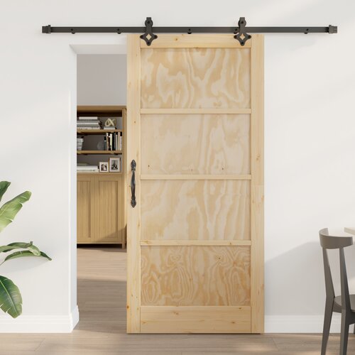 vidaXL drsna vrata s kompletom opreme 93x202 cm iz trdega borovega lesa, notranja vrata Cene